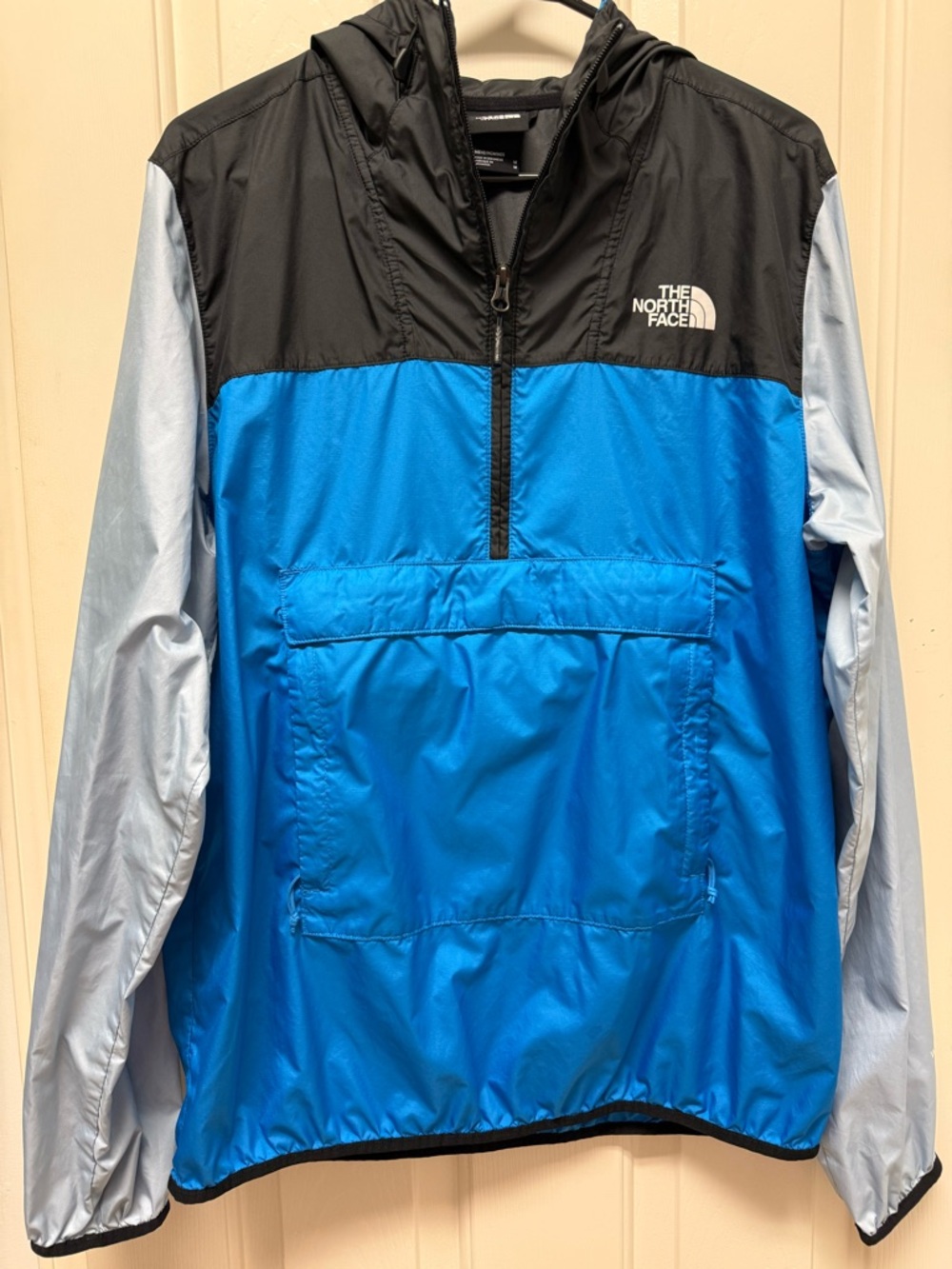 The North Face Blue, Black & Light Gray Pullover Windbreaker